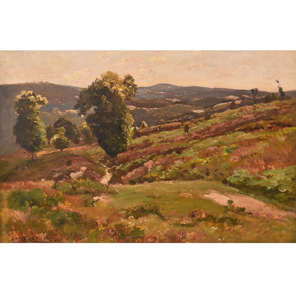 QP773 3a antique oil painting landscape natural painting XIX